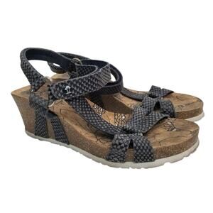 Panama Jack Violetta Women's Cork Wedge Heel Sandals Size 37 / 6.5